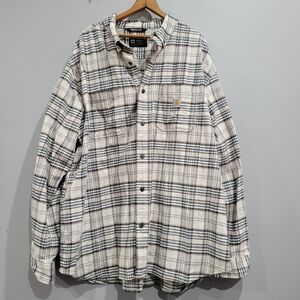 Carhartt Rugged Flex Relaxed Fit Plaid Long Sleeve Work Shirt 2XL